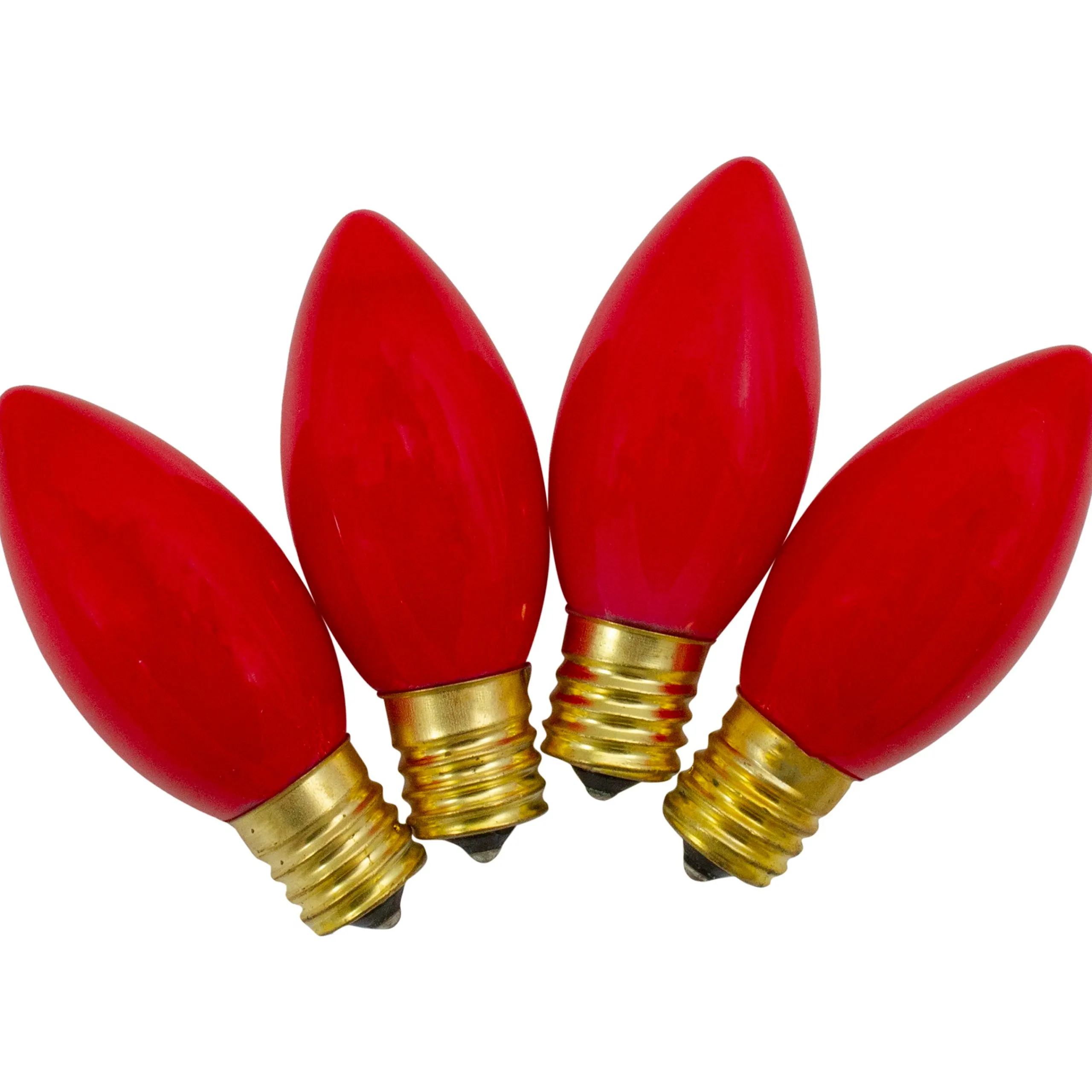 Northlight Set Of 4 Red C9 Opaque Christmas Replacement Bulbs - 3"