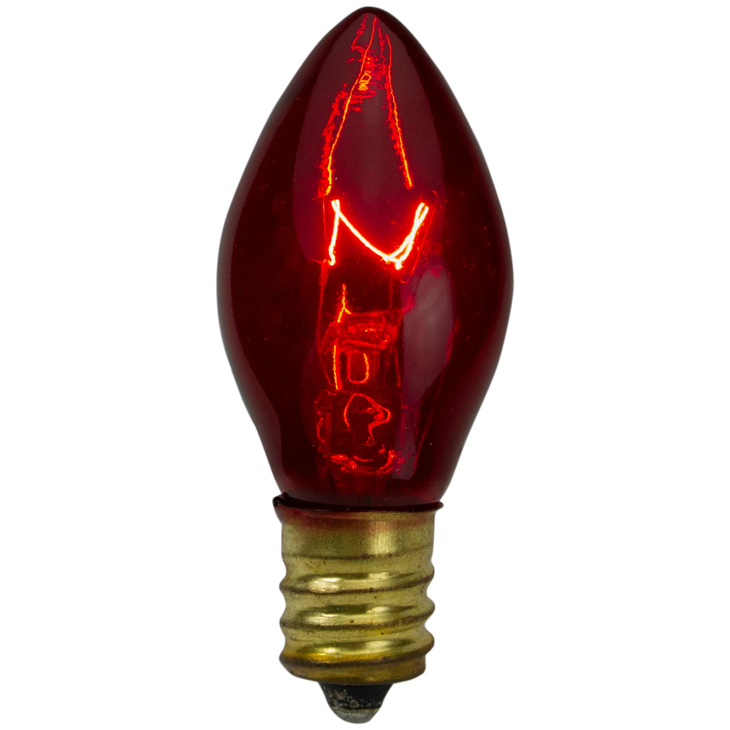 Northlight Set Of 4 Red C7 Transparent Christmas Replacement Bulbs - 2"