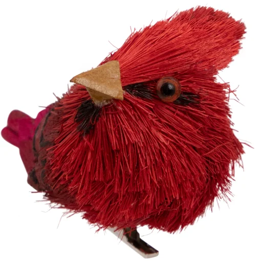 Northlight Animals>Set Of 4 Red Cardinal Clip-On Sisal Christmas Bird Ornaments, 3.5"