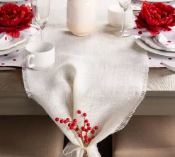 Contemporary Home Living Set Of 4 Red Peony Flower Designed Napkin Rings 5