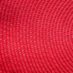 CC Home Furnishings Set Of 6 Red Round Indoor Braided Table Place Mats 14.75