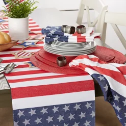 CC Home Furnishings Set Of 6 Red Round Indoor Braided Table Place Mats 14.75