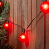 Northlight Set Of 15 Red Satin G50 Globe Christmas Lights - Green Wire