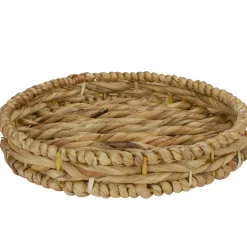Northlight Set Of 3 Round Natural Woven Water Hyacinth Serving Trays 16