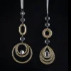 KSA Pendants & Drops>Set Of 24 Round Or Teardrop Gold Glitter With Clear Jewel Christmas Ornaments, 6"
