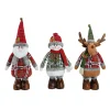 Plush Figures*CC Christmas Decor Set Of 3 Santa, Snowman And Reindeer Plush Figurine 16"