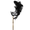Beistle Set Of 12 Silver And Black Glitter Feathered Mardi Gras Masquerade Masks