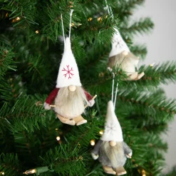 Northlight Fantasy & Sci Fi>Set Of 3 Skiing Gnomes Christmas Ornaments 4.5"