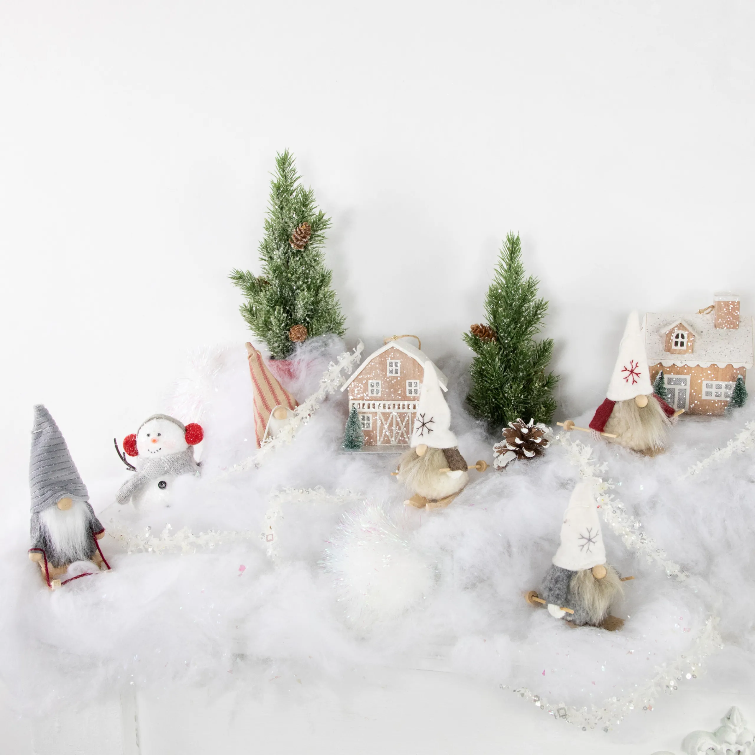 Northlight Fantasy & Sci Fi>Set Of 3 Skiing Gnomes Christmas Ornaments 4.5"