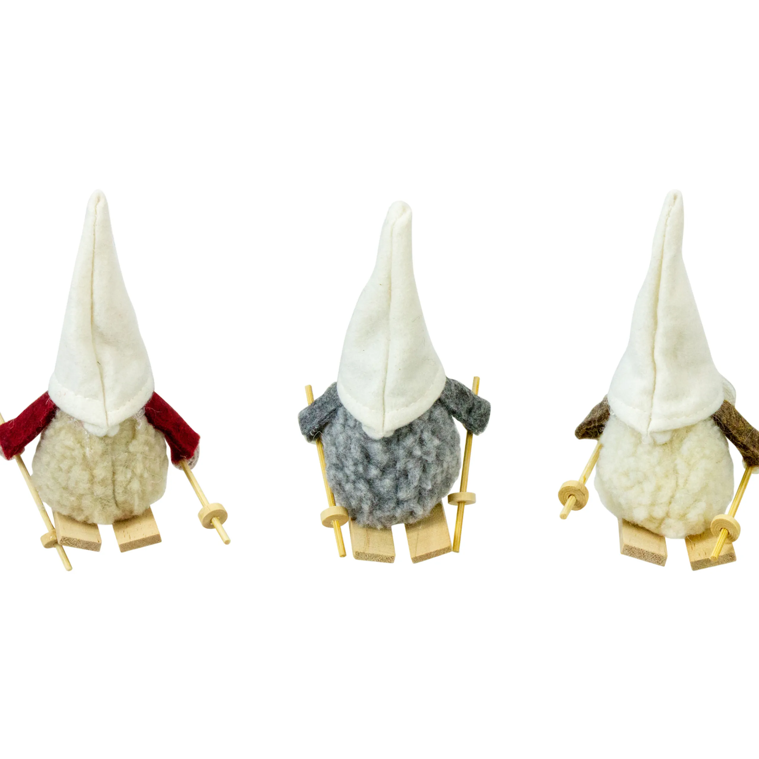Northlight Fantasy & Sci Fi>Set Of 3 Skiing Gnomes Christmas Ornaments 4.5"