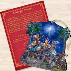 Designocracy Nativity & Religious></noscript>Set Of 2 Three Kings Wooden Christmas Ornaments 5.5