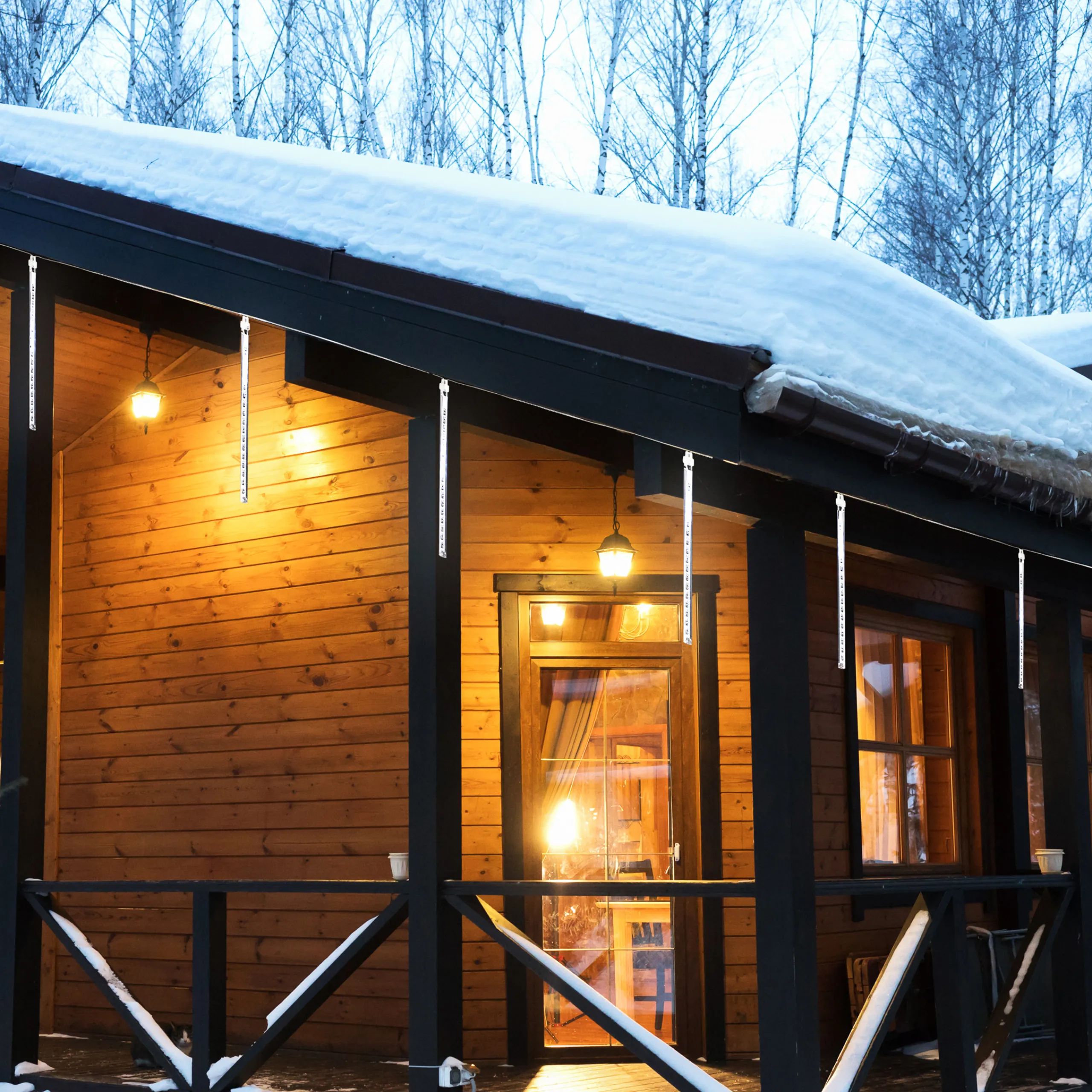 Northlight Set Of 10 Transparent Dripping Icicle Snowfall Christmas Light Tubes - 14 Ft Clear Wire