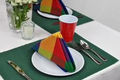Contemporary Home Living Set Of 4 Vibrant Checkered Indian Summer Napkins 20