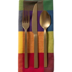 Contemporary Home Living Set Of 4 Vibrant Checkered Indian Summer Napkins 20