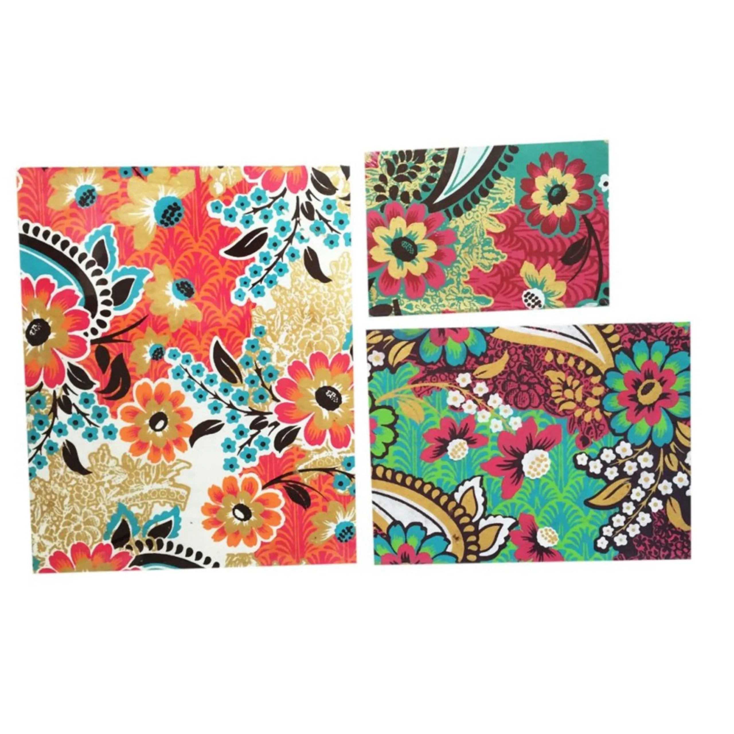 Gift Accessories*CC Home Furnishings Set Of 3 Vibrantly Colored Contemporary Floral Pattern Notebooks 10"