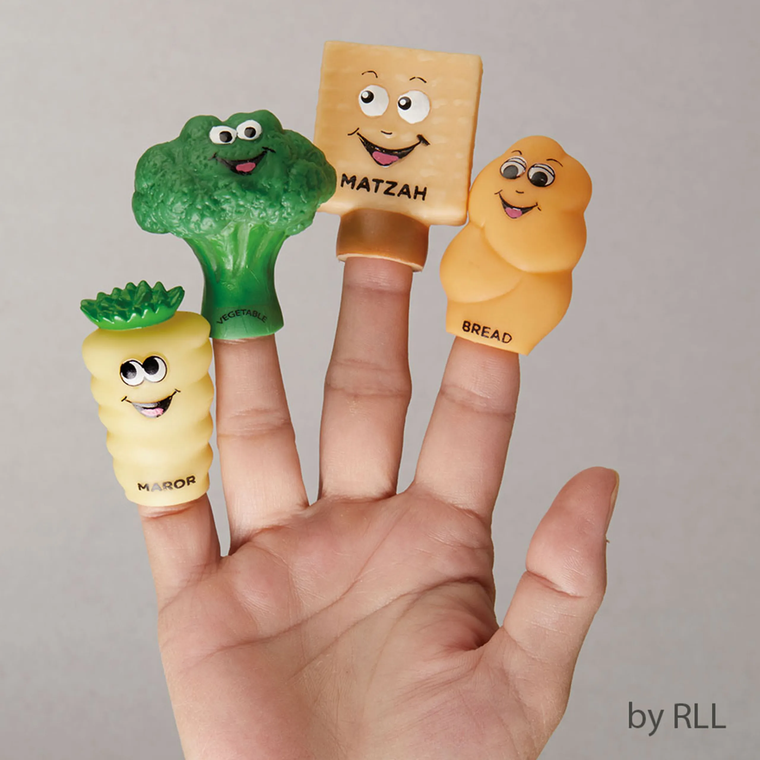 Rite Lite Set Of 8 Vibrantly Colored "Mah Nishtana" Vinyl Hanukkah Puppets 8"