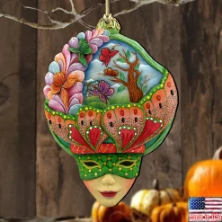 Designocracy Fashion & Beauty></noscript>Set Of 2 Vivid Butterfly Wooden Mardi Gras Christmas Ornaments 5.5
