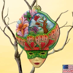 Designocracy Fashion & Beauty></noscript>Set Of 2 Vivid Butterfly Wooden Mardi Gras Christmas Ornaments 5.5