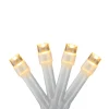 Brite Star Set Of 20 Warm White Led Wide Angle Christmas Lights 4" Spacing - White Wire