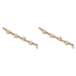 Beaded Garland*Melrose Set Of 2 White And Beige Beaded String Christmas Garlands 5.5' X 1.25