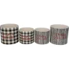 Decoration Storage*Melrose Set Of 4 White And Black Holiday Slogan Printed Christmas Pots 6"