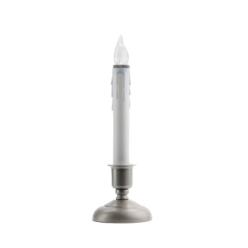 CC Christmas Decor Set Of 4 White Battery Operated Led Christmas Candle Lamps With Sensors 9"
