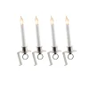 Contemporary Home Living Set Of 4 White Cambridge Christmas Candle Lamps With Silver Brackets 12"