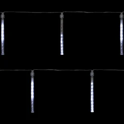 Northlight Set Of 10 White Transparent Dripping Icicle Snowfall Christmas Light Tubes - 14.25 Ft Clear Wire