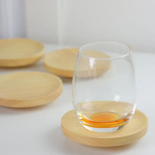 Avon Set Of 4 Wood Wine Appetizer Plates 4.5"