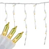 Brite Star Set Of 100 Yellow Mini Icicle Christmas Lights - 7.8Ft White Wire