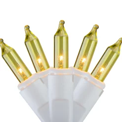 Brite Star Set Of 100 Yellow Mini Icicle Christmas Lights - 7.8Ft White Wire