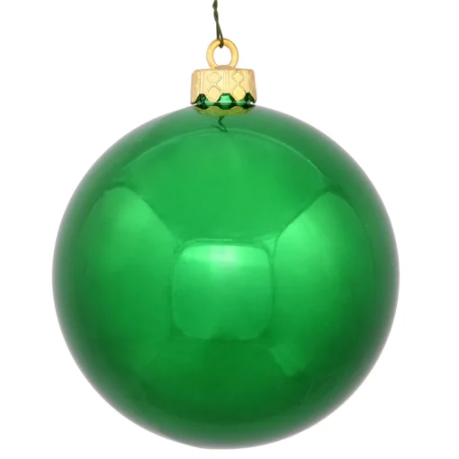 Vickerman Shatterproof>Shiny Green Shatterproof Christmas Ball Ornament 2.75" (70Mm)