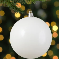 Northlight Shatterproof></noscript>Shiny White Shatterproof Christmas Ball Ornament 4
