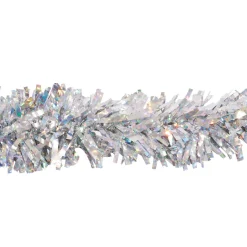 Specialty Garland*Showdown Displays 25'silver And Clear Metallic Specialty Holographic Twist Novelty Christmas Garland