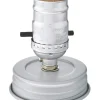 Darice Silver Cleveland Vintage Lighting Silver Canning Jar Light Bulb Lamp Adapter