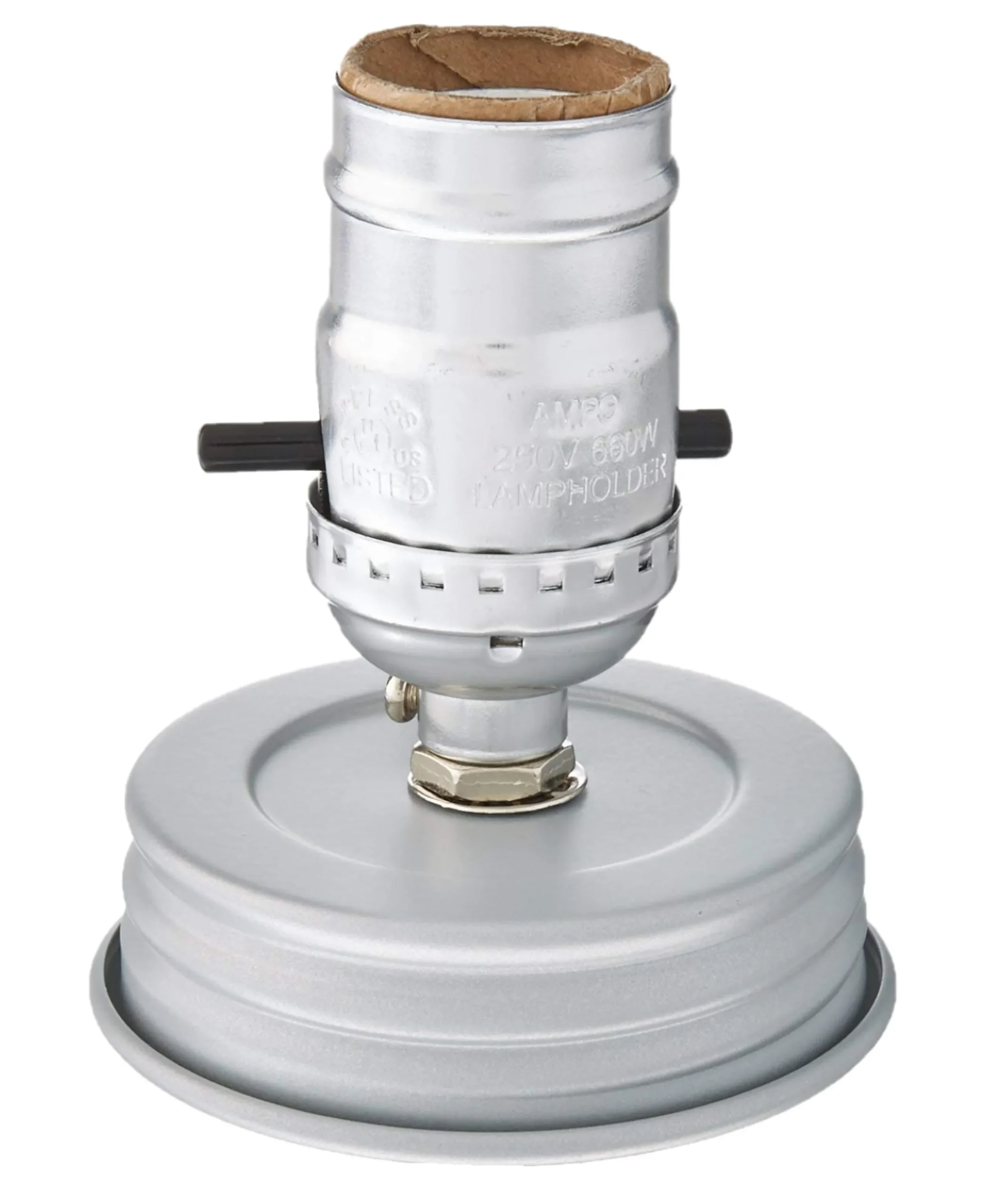 Darice Silver Cleveland Vintage Lighting Silver Canning Jar Light Bulb Lamp Adapter