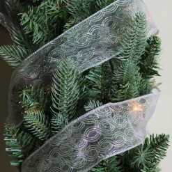 Ribbon*Northlight Silver Shimmering Swirl Christmas Wired Craft Ribbon 2.5