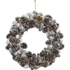 Frosted, Flocked, Iced Wreaths*Nearly Natural Snowy Pinecone Artificial Christmas Wreath, 17-Inch, Unlit