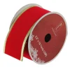 Ribbon*Northlight Solid Bright Red And Gold Wired Christmas Craft Ribbon 2.5 X 10 Yards