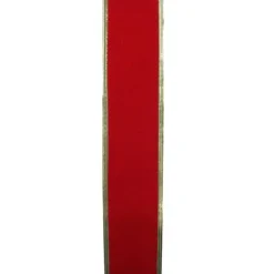 Ribbon*Northlight Solid Bright Red And Gold Wired Christmas Craft Ribbon 2.5 X 10 Yards