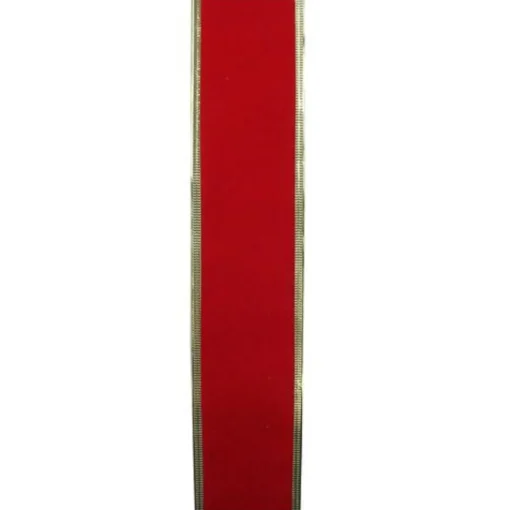 Ribbon*Northlight Solid Bright Red And Gold Wired Christmas Craft Ribbon 2.5 X 10 Yards