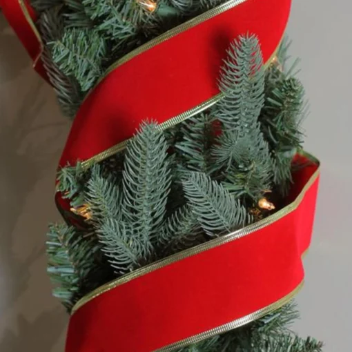 Ribbon*Northlight Solid Bright Red And Gold Wired Christmas Craft Ribbon 2.5 X 10 Yards