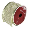 Ribbon*Northlight Sparkling Gold Chevron Wired Christmas Craft Ribbon 2.5" X 10 Yards