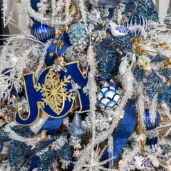 Ribbon*Northlight Sparkly Blue Solid Christmas Wired Craft Ribbon 2.5