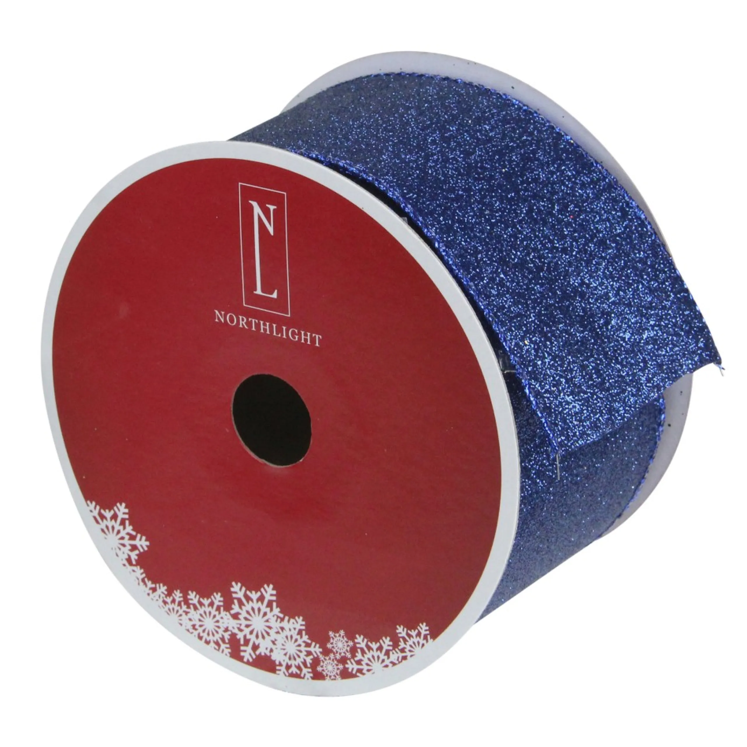 Ribbon*Northlight Sparkly Blue Solid Christmas Wired Craft Ribbon 2.5" X 16 Yards