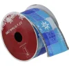 Ribbon*Northlight Squares Of Blue Snowflake Wired Christmas Craft Ribbon 2.5" X 10 Yards