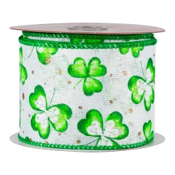 Northlight St. Patrick's Day Shamrock Wired Spring Craft Ribbon 2.5