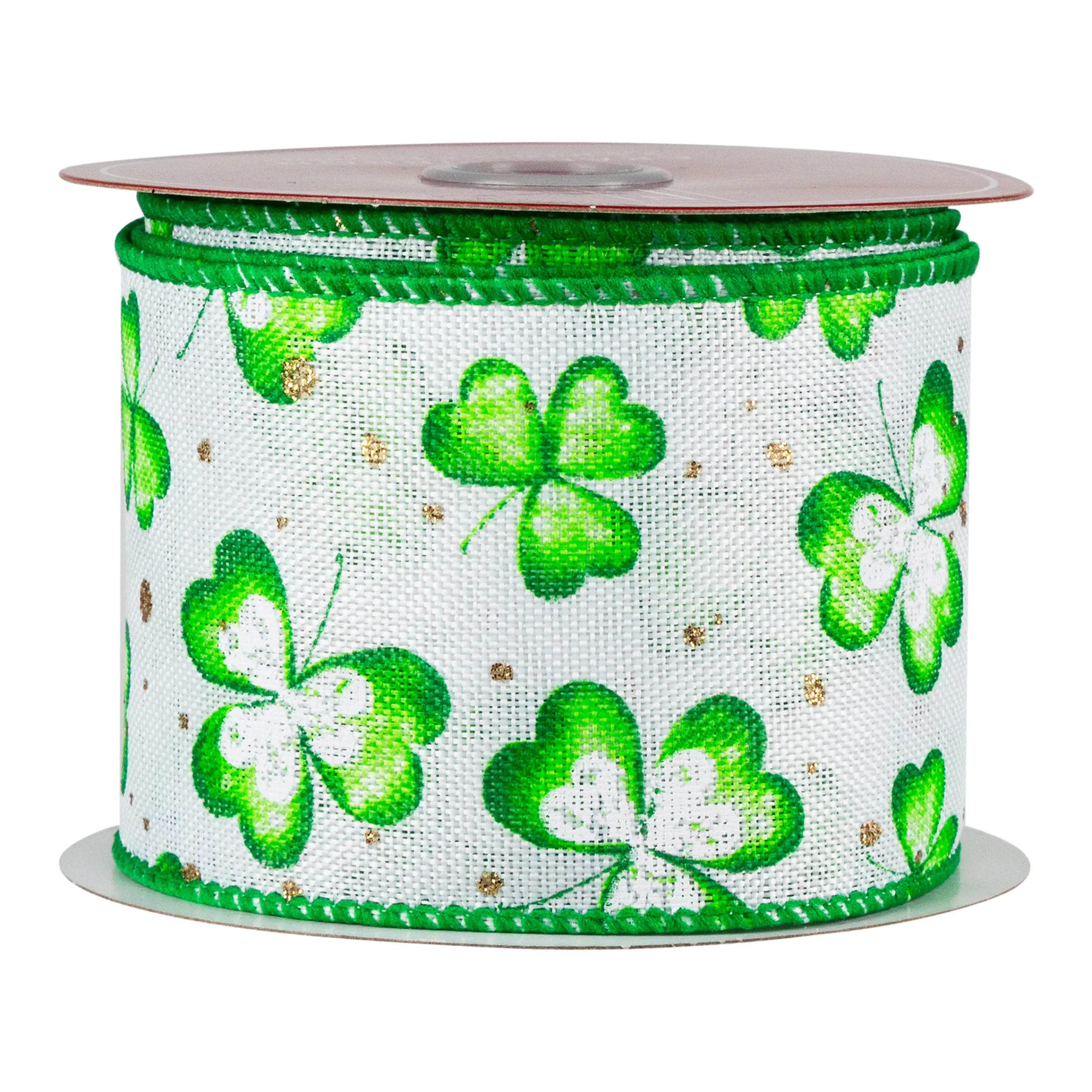 Northlight St. Patrick's Day Shamrock Wired Spring Craft Ribbon 2.5" X 10 Yards