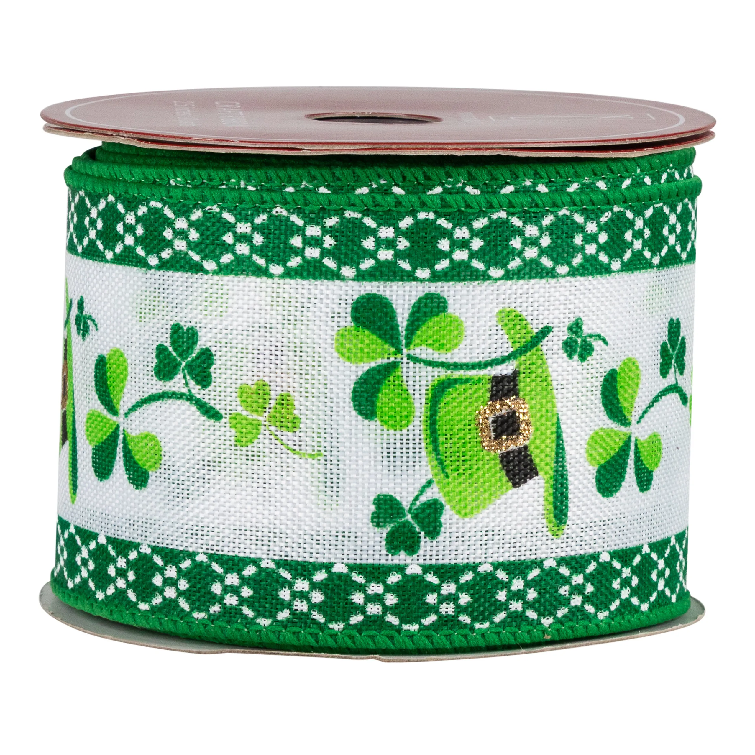 Northlight St. Patrick's Day Shamrock And Hat Wired Spring Craft Ribbon 2.5" X 10 Yards