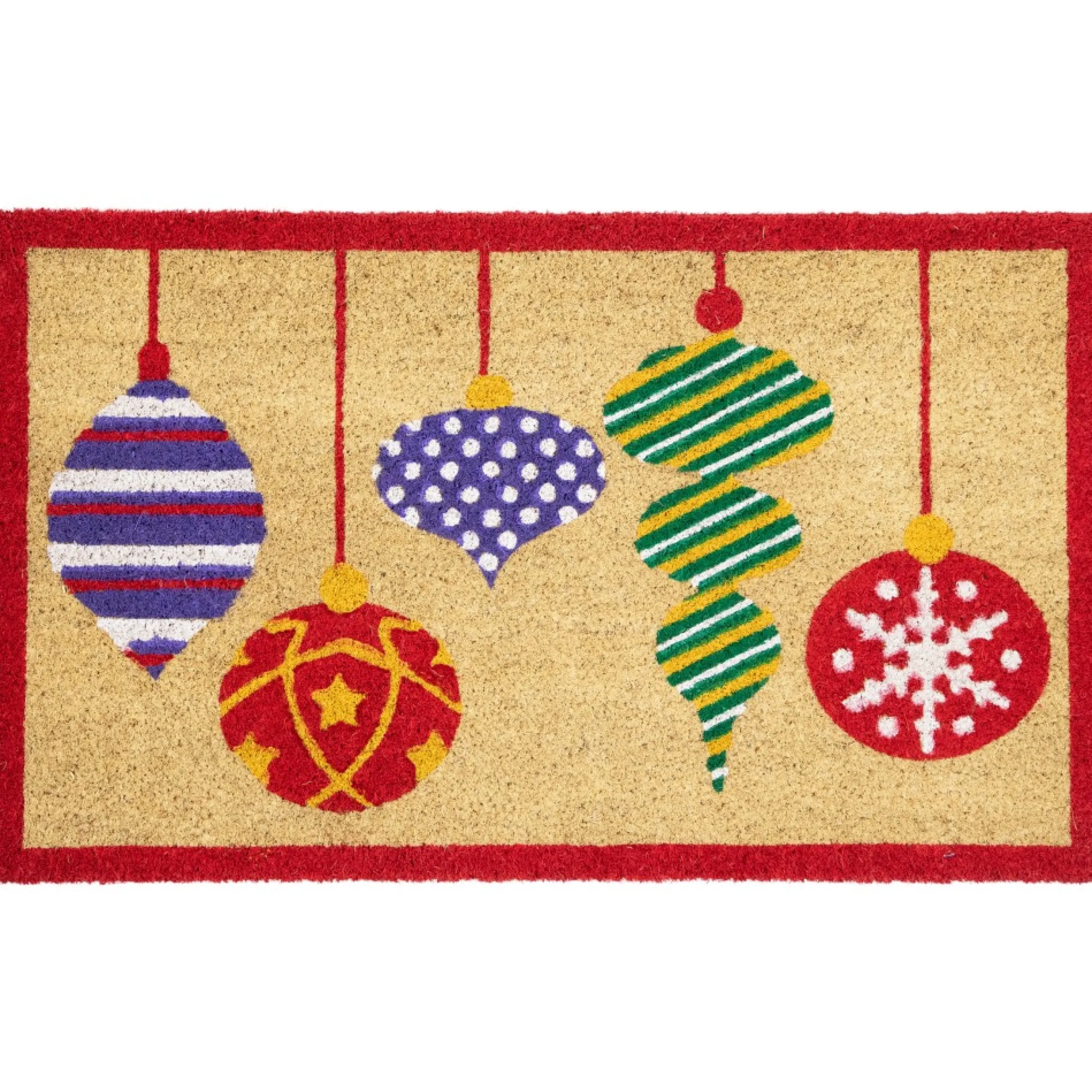 Wall & Door Decorations*Northlight Tan Brown And Red Christmas Ornaments Coir Outdoor Doormat 18" X 30"